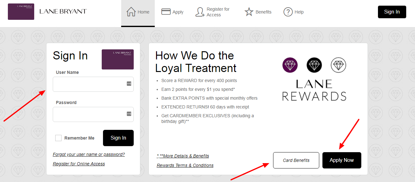 lane bryant credit card manage your account