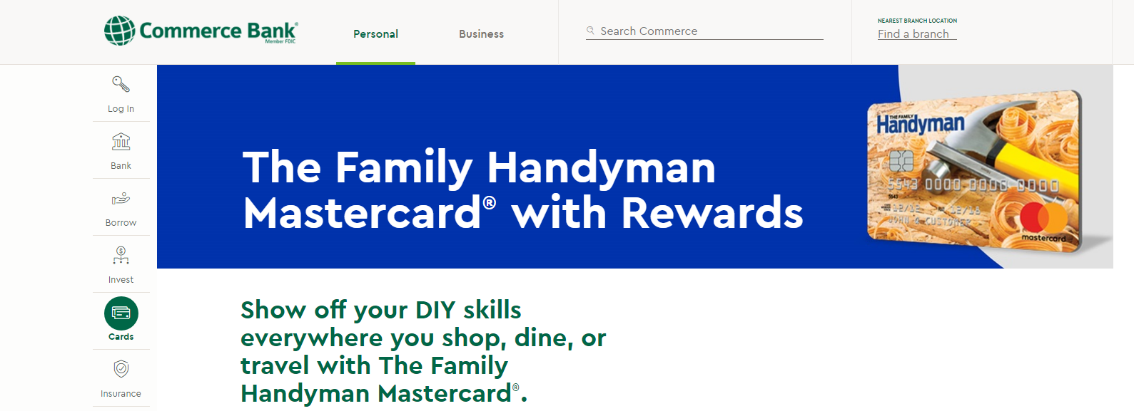 log in to your family handyman mastercardxx with rewards account
