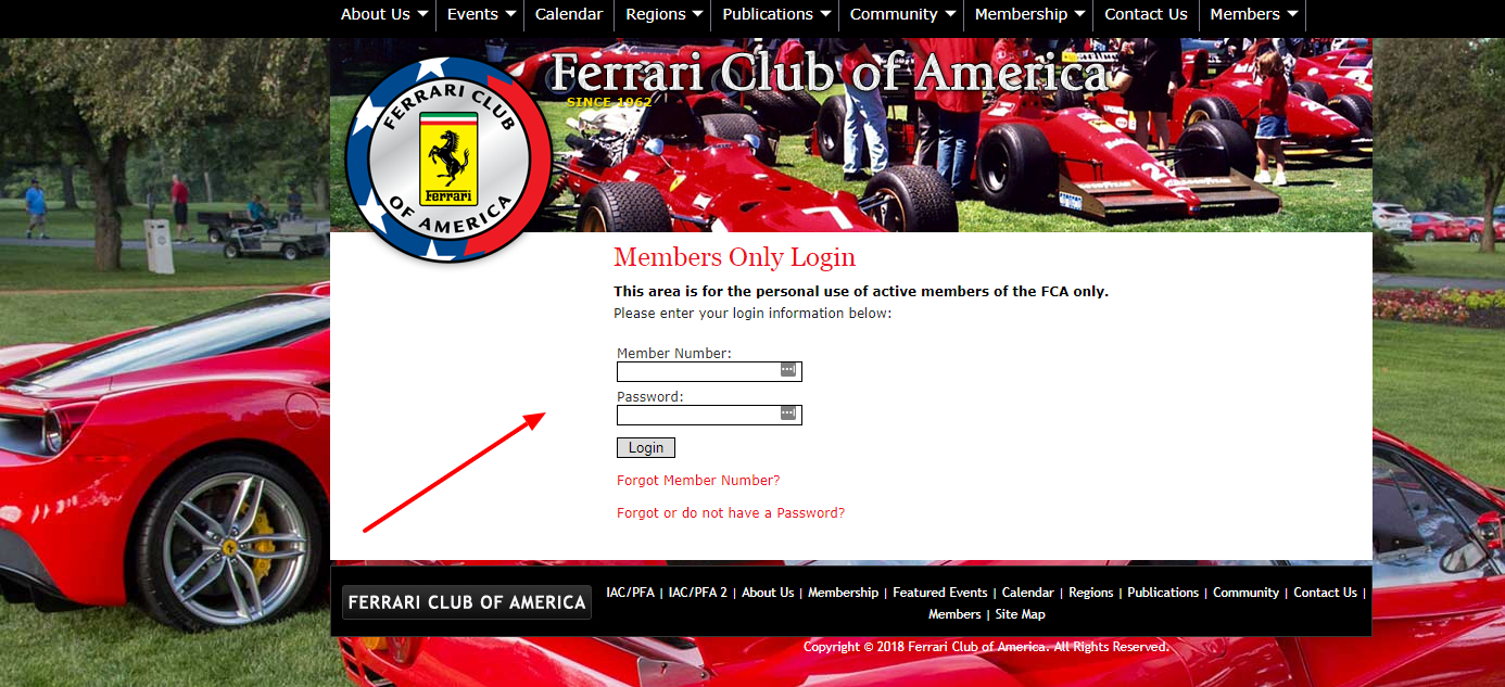 log in to your ferrari club of america visa rewards credit card account