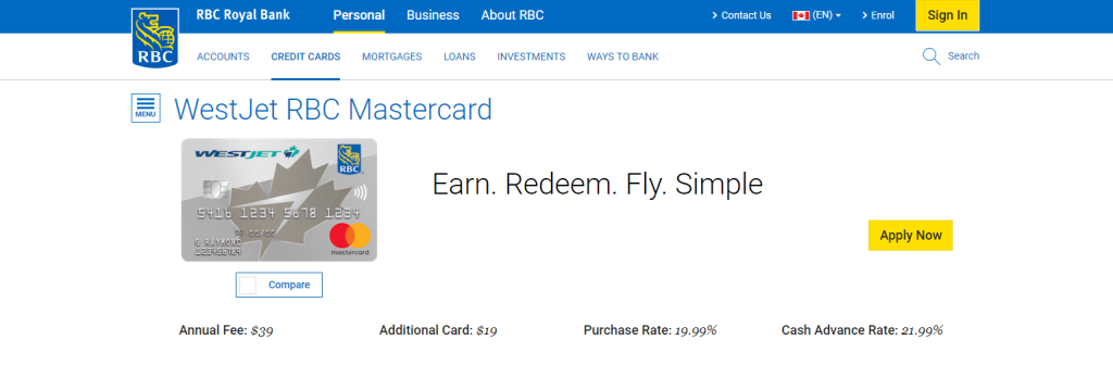log in to your westjet rbc mastercard account