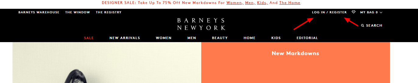 log in to barneys new york credit card account