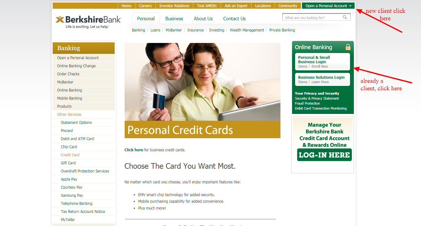 log in to berkshire bank visaxx business card account