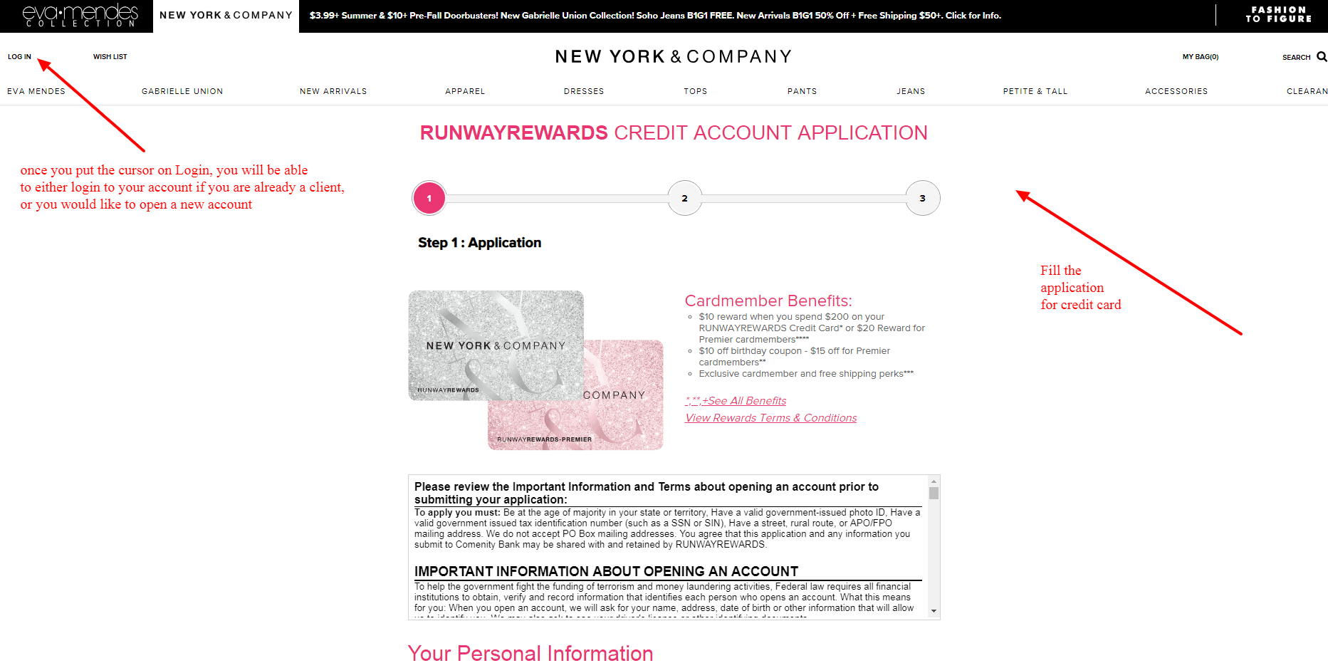 log in to your new york company credit card account