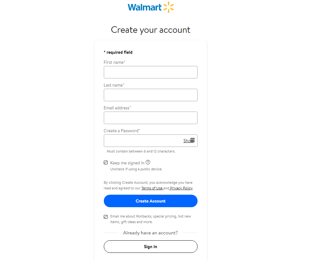 log in to your walmart credit card from gemb account 2