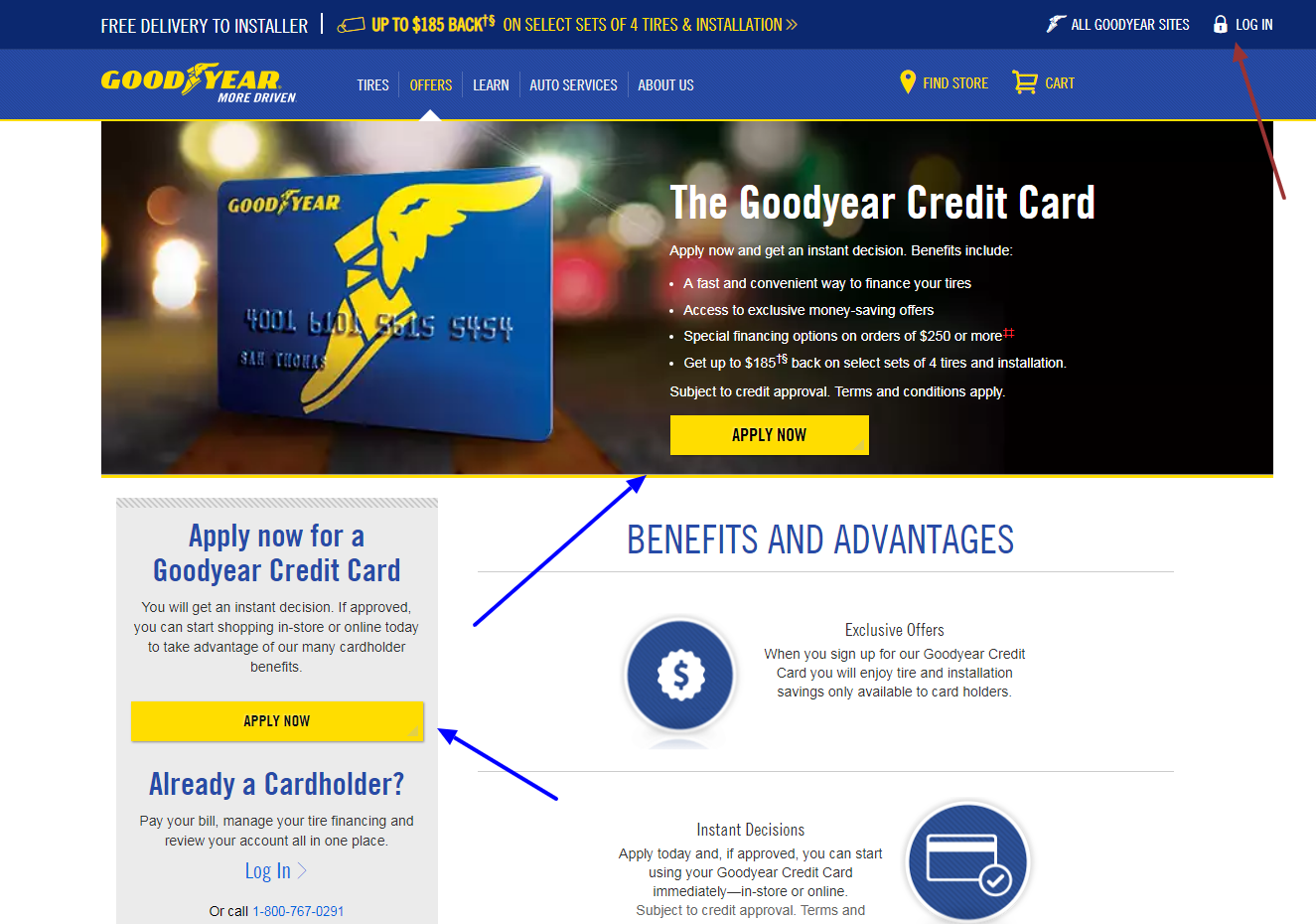 log in to your goodyear credit card account