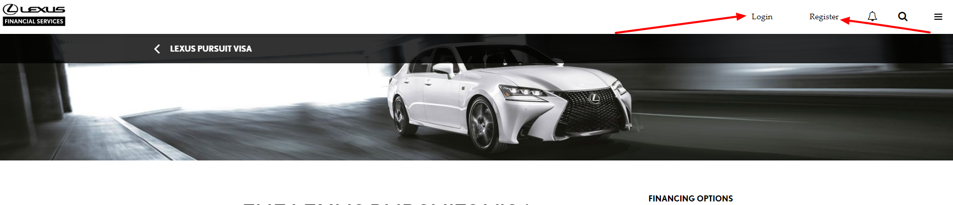 log in to your lexus pursuits credit card account