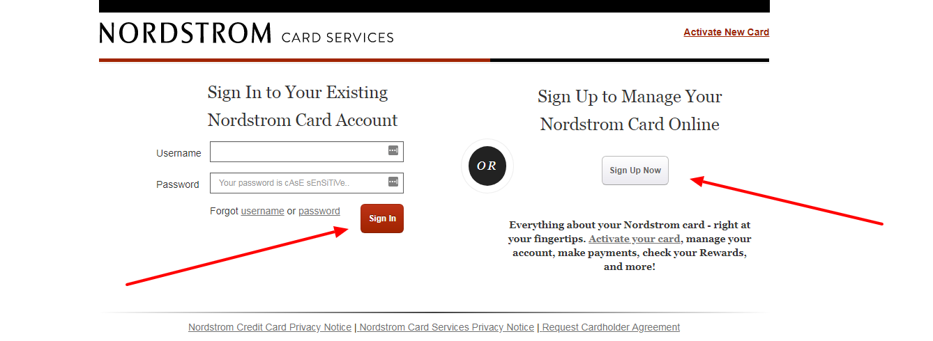 log in to your nordstrom mod credit card account