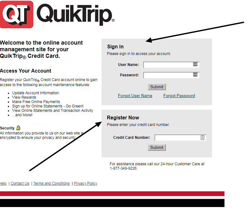 log in to your quiktrip credit cards account