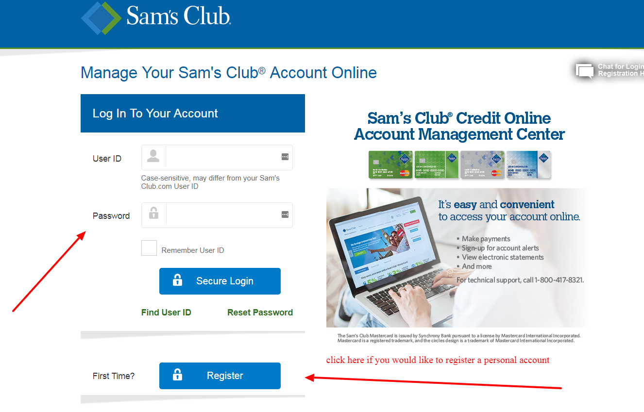 log in to your sam club business credit card account 3