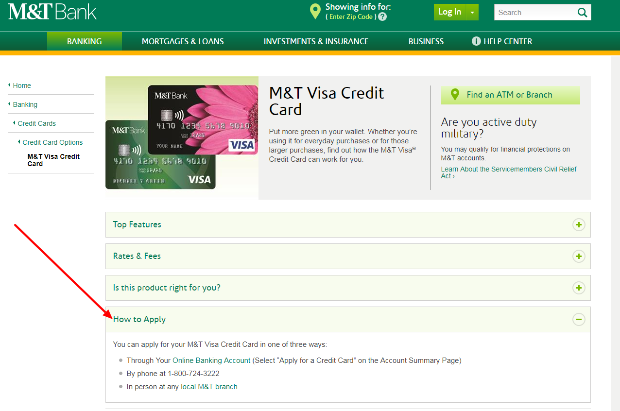 M&T Visa® Signature Credit Card Account 