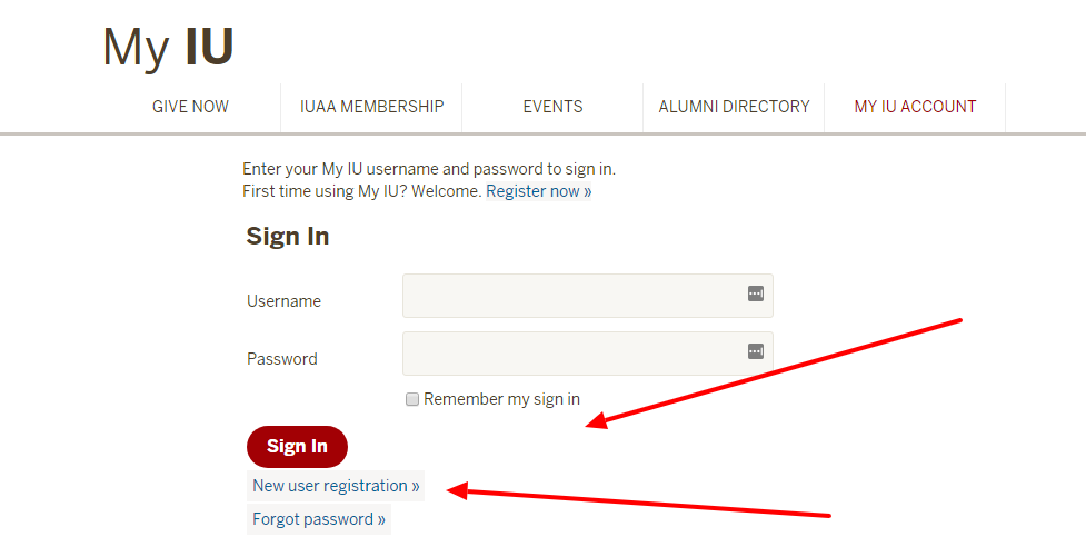 indiana university alumni association user login