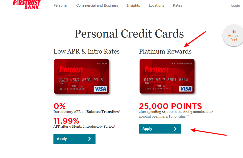 personal credit cards firstrust bank