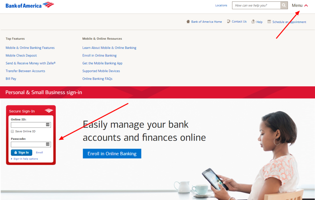 sign in to bank of america online mobile banking to manage your accounts