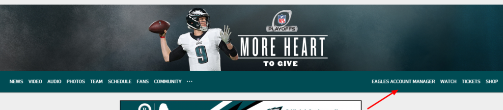 philadelphia eagles account sign in and sign up