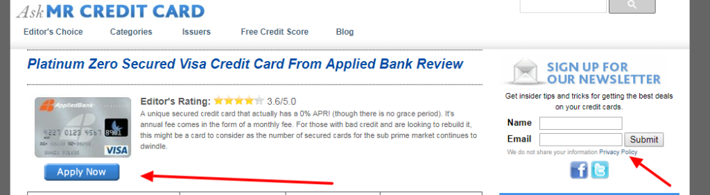 platinum zero secured visa credit card from applied bank review