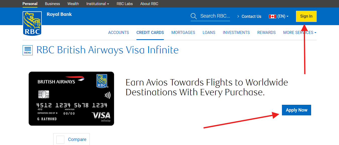 RBC British Airways Visa® Infinite Account