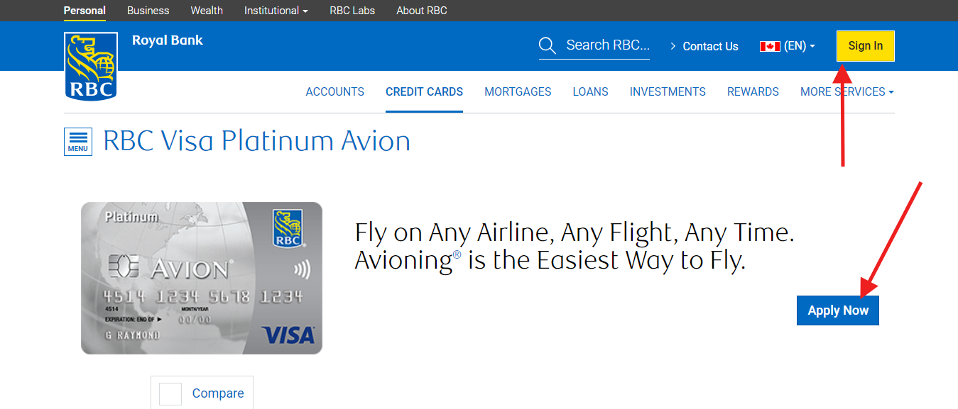 RBC Visa® Platinum Avion Account
