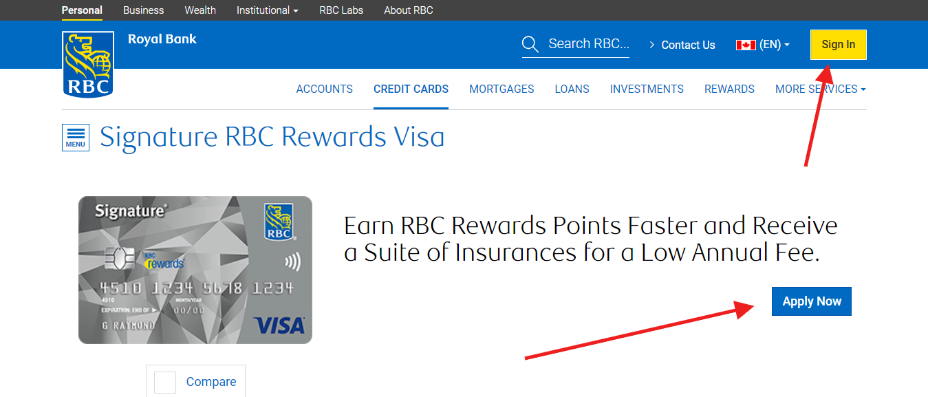 Signature® RBC® Rewards Visa Account
