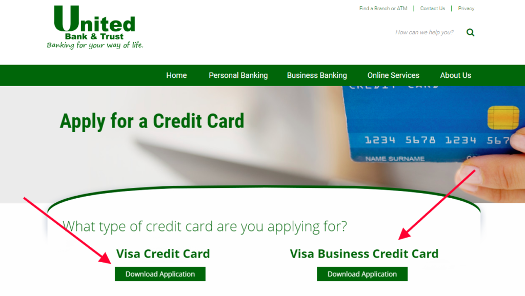 Apply for a Credit Card at United Bank and Trust Marysville KS 1