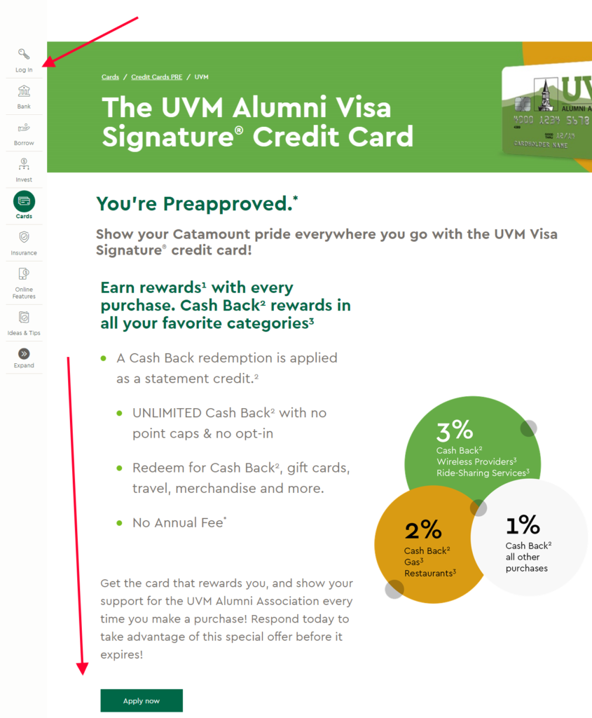 the uvm alumni visa signature credit card commerce bank