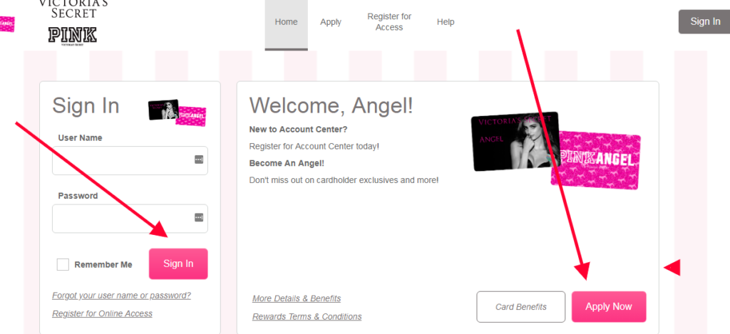 victoria secret angel credit card manage your account