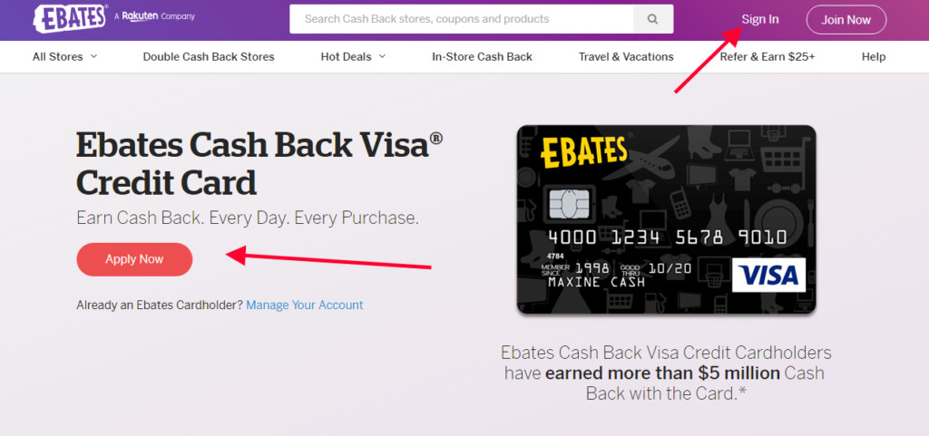 ebates cash back visa credit card ebates