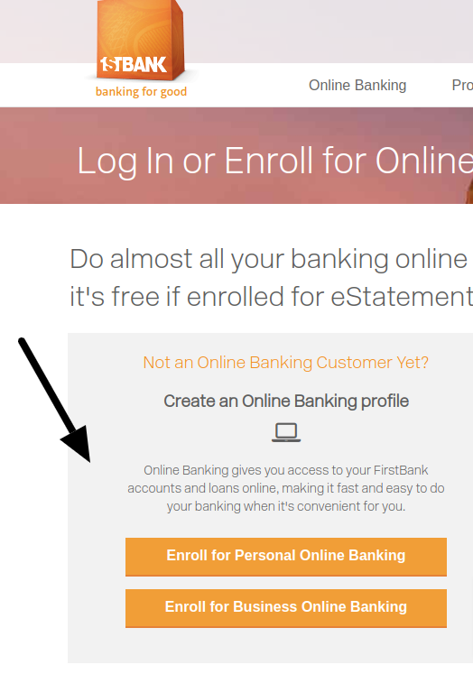 log in or enroll for online banking firstbank