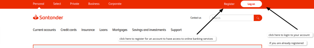 Santander uk login and register an account 2