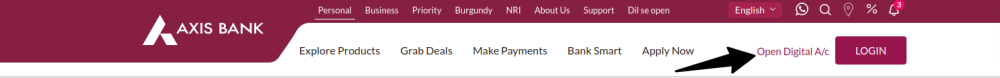 Open an account with Axis bank